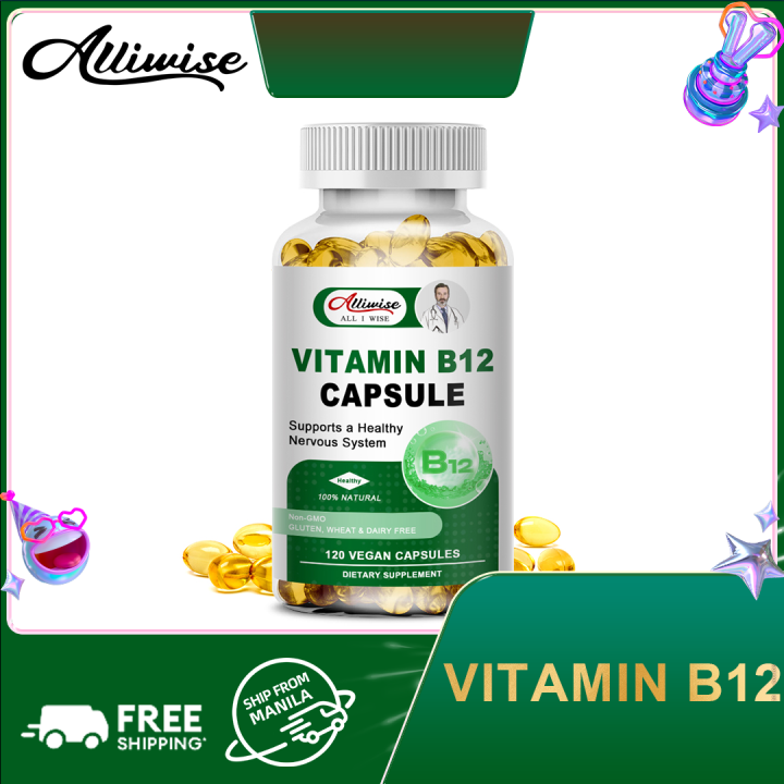 Vitamin B12 500Mcg Capsules Nervous System Health Support Energy