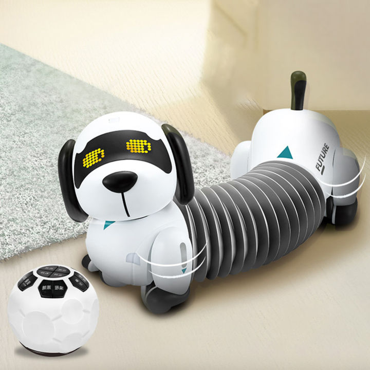สายลูกสุนัขพันธุ์ดัชชุนด์ควบคุมระยะไกลสำหรับสุนัขหุ่นยนต์แบบโต้ตอบสำหรับเด็กผู้ชาย-gi