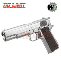 ปืนบีบีกัน WE M1911A1 สีเงิน (Silver) แถมฟรีอุปกรณ์พร้อมเล่น สินค้าของแท้จากไต้หวัน สินค้าได้ตามภาพ ถ่ายจากสินค้าจริง