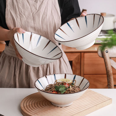 Japanese Hand-painted Japanese Style Home Ramen Bowl Hat Bowl Rice Bowl Ceramic Tableware Personality Creative Big Soup Bowl Hot
