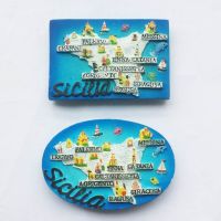 Hot Sale Italy Sicily Area Map Creative Fridge Magnets World Travel Souvenirs Refrigerator Magnetic Stickers 8x5.5cm Smartphone Lenses