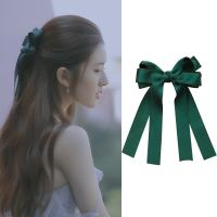 Women Satin Hairpin Double Sided Ribbon Bow Hair Clip Solid Color Hair Accessories Hairclips