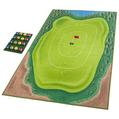 Casual Golf Game Set Chipping Golf Game Mat Indoor Stick Chip Game Golf Hitting Mats Golf Course Casual Golf Game Set Chipping Mat Backyard Games Outdoor Play Toys justifiable