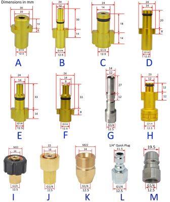 High Pressure Water Gun Connector For Karcher For Nilfisk Snow Foam Lance Foam Nozzle Adapter Car Washer Replacement Parts