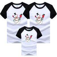 【cw】 Christmas ClothingOutfit Mother KidsSnowman Print T shirtDaddy BabyMatchingOutfits 【hot】