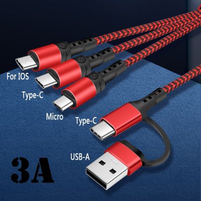 5 IN 1 PD Cable 1.2M 3A USB/Type-C Charging Port to For IOS/Micro/Type-C Mobile Phone Charging Cable Universal multi-function Wall Chargers