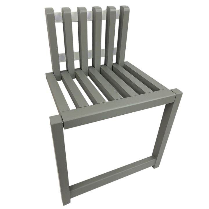 Wall Mounted Hidden Folding Chair Solid Wood Bathroom Stool Home