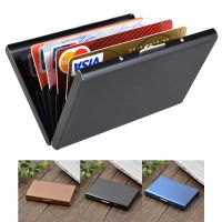 1 Buah Tempat Kartu Pria Dompet Ramping Logam Aluminium Pemblokir RFID Tas Uang Tempat Kartu Kredit Antipemindaian Casing Tipis Dompet Pria Kecil