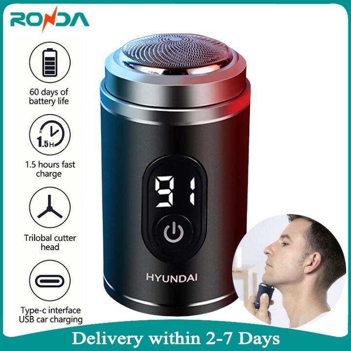 Original HYUNDAI Electric Mini Shaver for Men Portable USB Rechargeable ...