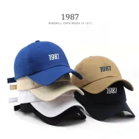 HAN HAN พร้อมส่งใน 1 วัน หมวกแก๊ปเบสบอล หมวกแก๊ปผู้หญิง หมวกแฟชั่นหญิง ปัก 1987 (มี 6สี)
