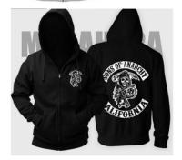 Sons Of Anarchy Hoodie TV SOA Cosplay Costume Men Zipper Jacket Leather Vest Rock Punk Cap Mayans MC Halloween Costume For Men