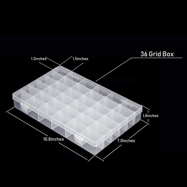earring-box-storage-box-jewelry-storage-box-transparent-plastic-36-compartments-with-lid-and-adjustable-partition-1pcs