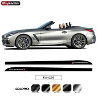 2 Pcs M Performance Decal Carbon Fiber Vinyl Door Side Stripe Skirt Sticker For BMW Z4 G29 M40i Sport 2019 2020 2021 2022