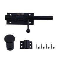 【LZ】☾☞  Yard Wood Slide Bolt Latch Door Lock Black Barn Outside Heavy Duty Barrel Stainless Steel Keyless Hardware Interior Fence Solid