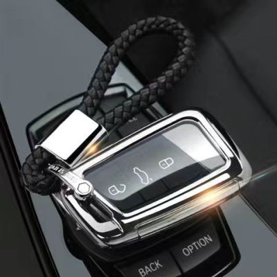 YCHIC TPU + PC ฝาครอบกุญแจ Volkswagen,จี้พวงกุญแจโลหะ Volkswagen,ที่ใส่กุญแจ,พวงกุญแจ,เคส Keyfob สำหรับ Volkswagen Cc/ New Magotan/Variant B8/2018ปีอุปกรณ์เสริมรถยนต์โฟล์กสวาเกน