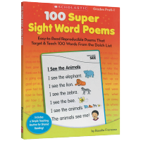 English original 100 super sight word poems learning music key words poetry and other Prek-1 childrens Exercise Book Textbook scholastic primary school students English extracurricular reading materials English original edition