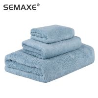 ♙✖ SEMAXE Luxury 3 Towel Set for Adults 100 CottonHighly AbsorbentSafe and Super Soft Hotel High Quality Bathroom Set Blue