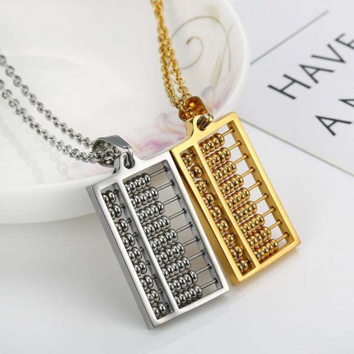 สร้อยคอชุบทองจี้อัญมณีสแตนเลสชาย-okdeals-18k