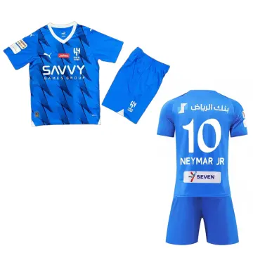 23-24 Kids Neymar Jr Al-hilal Kits Soccer Jersey Set 