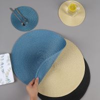 【CC】☈  Round Woven Table Placemats Coasters Non-Slip Insulation Cookware Dining Accessories