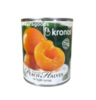 ลูกพีช KRONOS PEACH HALVES IN LIGHT SYRUB (820 g) นำเข้าจากประเทศกรีซ