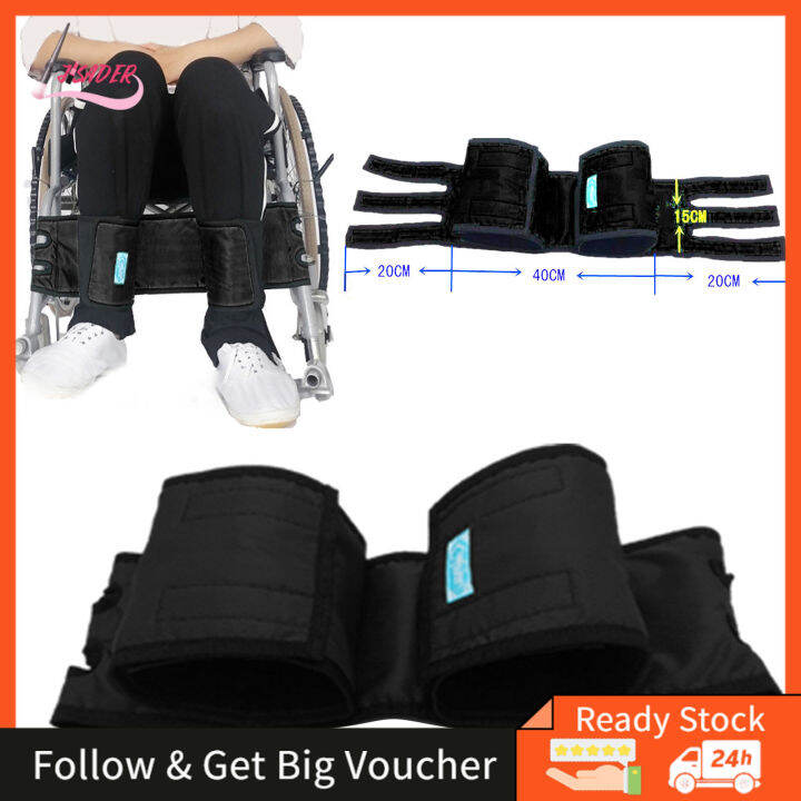 JISADER Wheelchair Footrest Leg Support Straps Adjustable Non‐Slip for