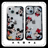 เคสโทรศัพท์ใส่การ์ดสำหรับ Apple,เคสโทรศัพท์มือถือคู่รักสำหรับเด็กผู้ชายเด็กผู้หญิงลายการ์ตูนน่ารักมิกกี้และมินนี่สำหรับ Apple IPhone 11 12 13 Pro Max 7 8 Plus XR XS Max