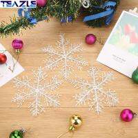 TEAZLE 15/30ชิ้นพลาสติกคลาสสิคตกแต่งเกล็ดหิมะสีขาวคริสต์มาสตกแต่งเครื่องตกแต่งแขวนต้นไม้