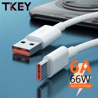 Tkey 66W 6A Kabel Pengisi Daya Super Cepat Kabel Pengisi Daya USB Tipe C Untuk เหมาะสำหรับ Huawei Mate 40 50เหมาะสำหรับ Xiaomi 11 10 Pro Aksesori Ponsel