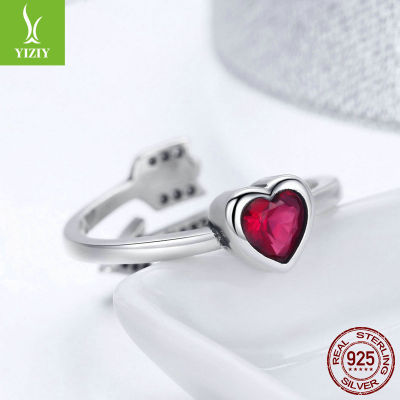 [In stock] ใหม่ลูกศรจริงใจ s925 แหวนเงินแท้ผู้หญิงรูปหัวใจสามารถสวมแหวนเปิดได้ทั้งด้านหน้าและด้านหลัง SCR436 gift Christmas Gift