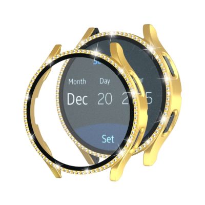 สำหรับ Samsung Galaxy Watch4เคสนาฬิกา PC ชุบไฟฟ้าเพชรแถวแบบคลาสสิกขนาด42มม.