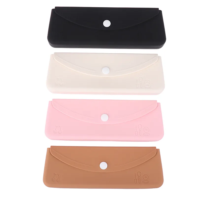 Snap Button Silicone Makeup Brush Travel Case Waterproof Makeup