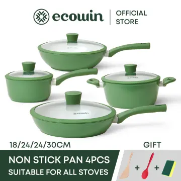  Ecowin Pots and Pans Set Nonstick 10 Pcs,Granite