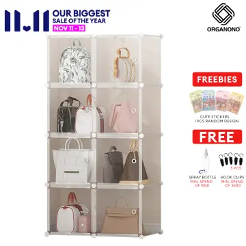 DIY 4 Doors Multipurpose Shelve Rack Cabinet Bag Storage Display