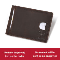 RFID Mens Genuine Leather Money Clips Fashion High Quality Men Bifold Wallets Mini Male Purse Money Clip Clamp For Money