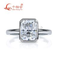 3ct ตั้งค่าหนามเตย7X9มม. แหวนเงิน925 D สี VVS Moissanite ของขวัญงานแต่งงานเดท