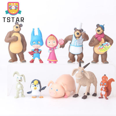 10ชิ้น/ถุง Mashas Bears Plushie Hand-Made Cute Cartoon Figure Doll Ornaments Birthday Gift【cod】