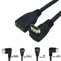 2.0 kabel ekstensi HDTV 90 derajat kanan siku siku kabel pria ke wanita Extender 2K x 4K 60HZ Ultra 3D 1080P Ethernet