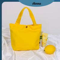 ALENNA ผ้าใบแคนวาส กระเป๋าถือขนาดเล็กมาก สีทึบทึบ หัวเข็มขัดทองแดง ถุงเก็บสัมภาระ ง่ายๆ กระเป๋าโท้ทลำลอง ผ้าสำหรับช็อปปิ้ง สำหรับผู้หญิง