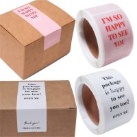 100pcs/roll Thank You Sticker Seal Labels Small Business Gift Decor Sticker Package Sticker This Package Is Happy To See You Too Stickers Labels