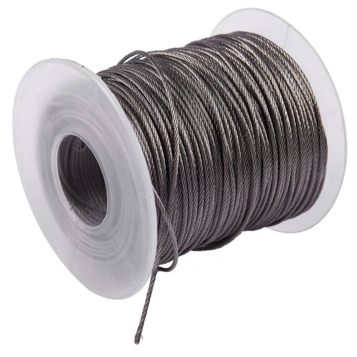 2x-hoisting-lifting-7x7-1mm-dia-stainless-steel-flexible-wire-rope-177ft