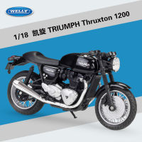 Halolo WELLY 1:18ไทรอัมพ์ Thruxton 1200รุ่นรถจำลองโลหะผสมของเล่นรถจักรยานยนต์เด็กของเล่นของขวัญคอลเลกชัน B468