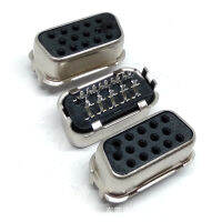 VGA15P แผ่นหนีบขั้วสองแถว 1.6mm สีดำ DB15 หัวตัวเมียแบบสั้น 1.2 ขั้ว