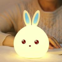 ஐ Led Rabbit Night Light USB for Children Baby Kids Gift Animal Cartoon Decorative Lamp Bedside Bedroom Living Room
