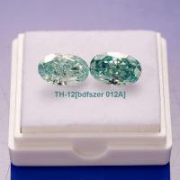 bdfszer 012A Egg Shape Blue Moissanite Diamond Loose Gemstone Blue Classic Customizable Diamond Ring Earrings