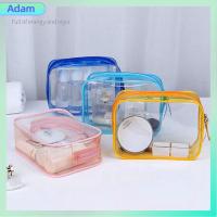 ADAM โปร่งใส ถุงซักล้าง Make Up Pouch กระเป๋า PVC Travel Organizer เคสแต่งหน้าแบบใส ที่วางเครื่องสำอางเสริมสวย