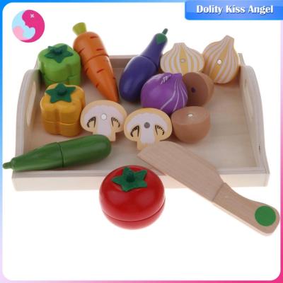 Dolity แม่เหล็กไม้ผลไม้ผักตัดอาหารเด็กของเล่นเล่นบทบาทผัก C
