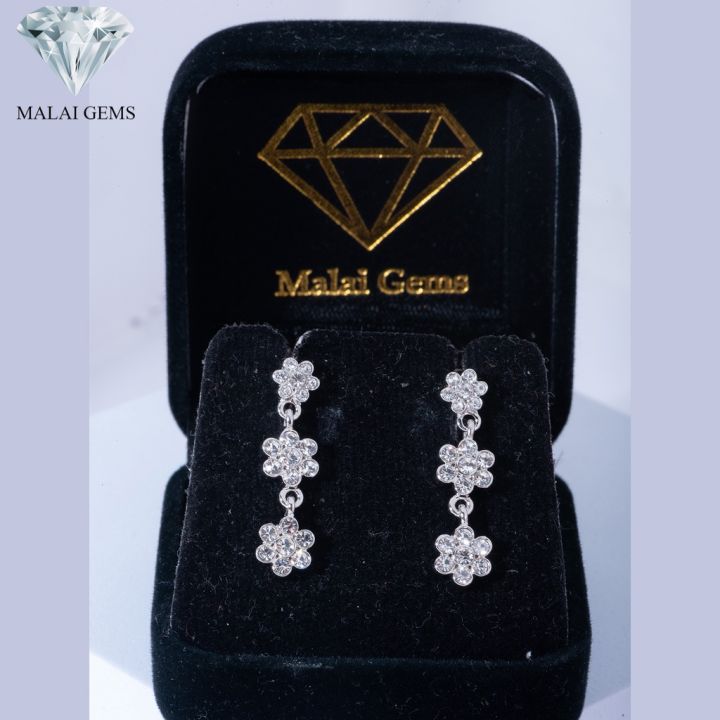 malai-gems-ต่างหูเพชร-เงินแท้-silver-925-เพชรสวิส-cz-เคลือบทองคำขาว-รุ่น-51000275-แถมกล่อง-ต่างหูcz-ต่างหูเงินแท้