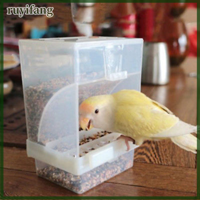 ruyifang PROOF BIRD poultry Feeder อาหารอะคริลิคอัตโนมัติภาชนะนกแก้วพีเจ้นสาด