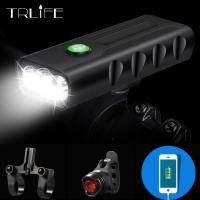 800Lum 23*L2T6 USB Rechargeable Built-In 5200mAh 3Modes Bicycle Light Waterproof Headlight Bike Accessories With Taillight